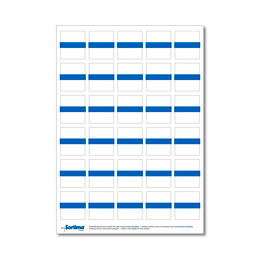 Tekstetiketter til innsatsboks 30 stk. blå (1 ark)